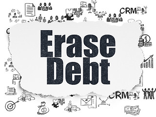 Image showing Finance concept: Erase Debt on Torn Paper background