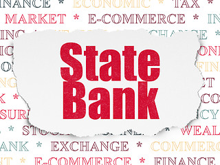 Image showing Currency concept: State Bank on Torn Paper background