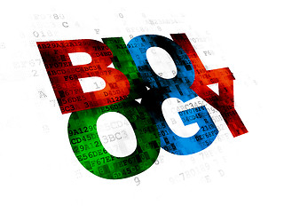 Image showing Learning concept: Biology on Digital background