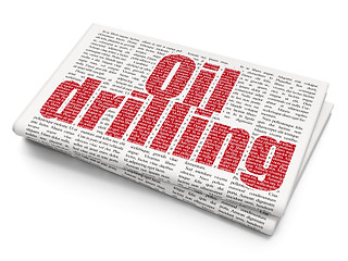 Image showing Manufacuring concept: Oil Drilling on Newspaper background