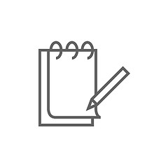 Image showing Notepad with pencil line icon.