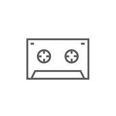 Image showing Cassette tape line icon.