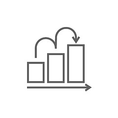 Image showing Bar chart upward line icon.