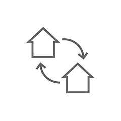 Image showing House exchange line icon.