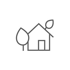 Image showing Eco-friendly house line icon.