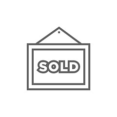 Image showing Sold placard line icon.