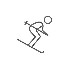 Image showing Downhill skiing line icon.