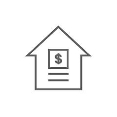 Image showing House with dollar symbol line icon.