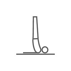 Image showing Man practicing yoga line icon.