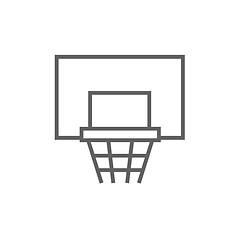 Image showing Basketball hoop line icon.