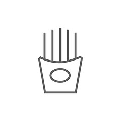 Image showing French fries line icon.