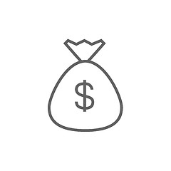 Image showing Money bag line icon.