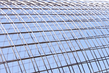Image showing Metal grid shines in sunlight