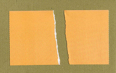 Image showing Yellow Torn paper pieces