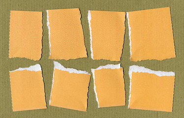 Image showing Yellow Torn paper pieces