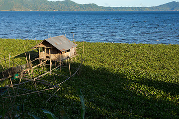 Image showing Fish farm at Lake Tondano