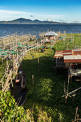 Image showing Fish farm at Lake Tondano