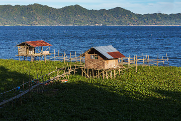 Image showing Fish farm at Lake Tondano