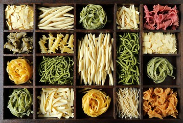 Image showing Various types of pasta.