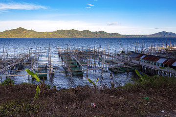 Image showing Fish farm at Lake Tondano