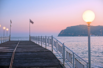 Image showing Alanya dock in the evening