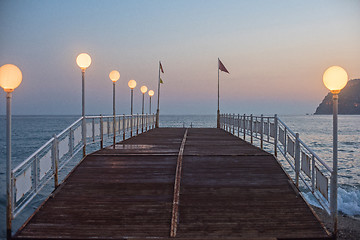 Image showing Alanya dock in the evening