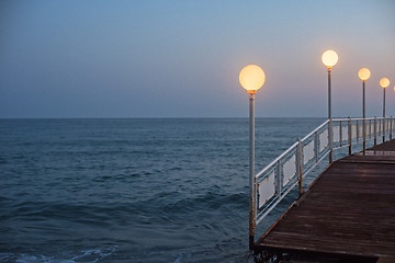 Image showing Alanya dock in the evening