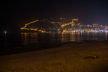 Image showing Alanya in the night