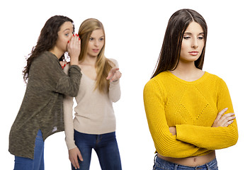 Image showing Teenage girls gossiping
