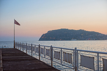 Image showing Alanya dock in the evening