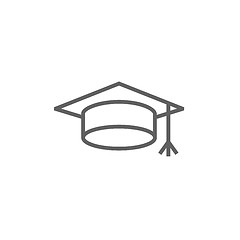 Image showing Graduation cap line icon.