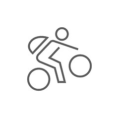 Image showing Man riding bike line icon.