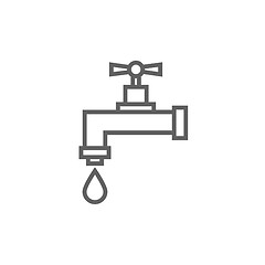 Image showing Dripping tap with drop line icon.