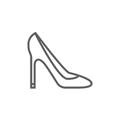 Image showing Heel shoe line icon.