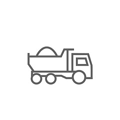 Image showing Dump truck line icon.