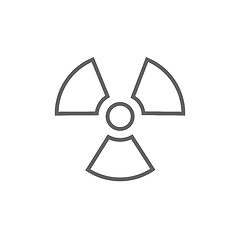 Image showing Ionizing radiation sign line icon.