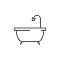 Image showing Bathtub with shower line icon.