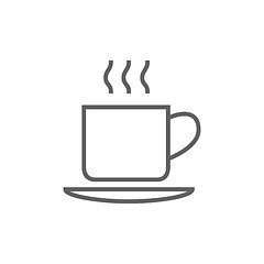 Image showing Cup of hot drink line icon.