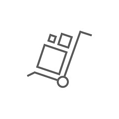 Image showing Shopping handling trolley line icon.