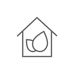 Image showing Eco-friendly house line icon.