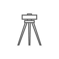 Image showing Theodolite on tripod line icon.