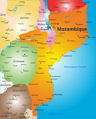 Image showing color map of Mozambique country