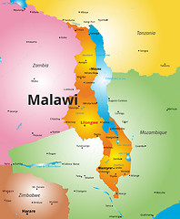 Image showing color map of Malawi country