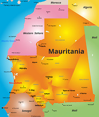 Image showing color map of Mauritania country