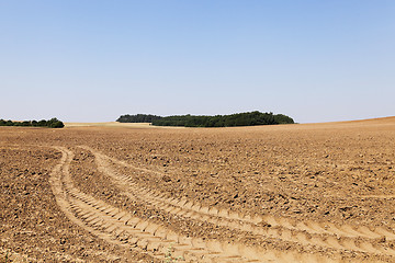 Image showing plowed land, summer  