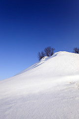 Image showing snow covered hill  