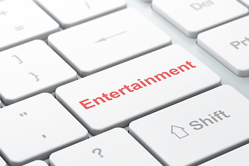 Image showing Holiday concept: Entertainment on computer keyboard background