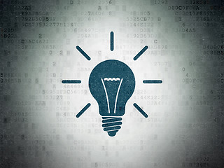 Image showing Business concept: Light Bulb on Digital Paper background