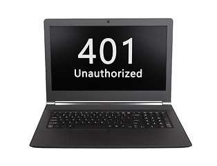 Image showing HTTP Status code - 401, Unauthorized