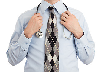 Image showing Doctor with stethoscope, isolated